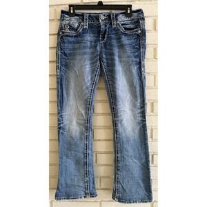 Rock‎ Revival Ginett Boot Cut Denim Jeans Embellished Pockets Women's 28